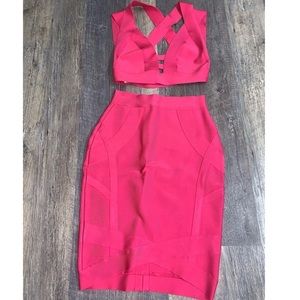 Pink bandage two piece by House of CB